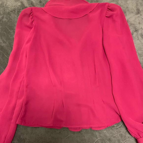 VINTAGE Ms. Paquette | Ruffle Collar Puff Shoulder Long Sleeve Button Up | L - Picture 9 of 11